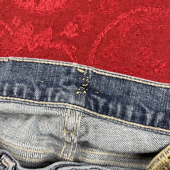 7 For All Mankind Dojo Jeans Women 25x28" Blue Denim Pants Flare Distressed 7FAM - Picture 5 of 14